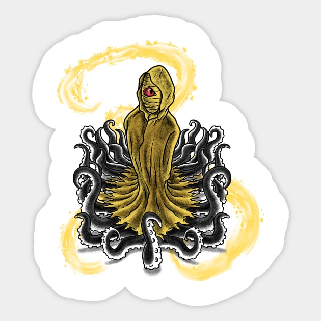 Embrace the Madness: Hastur The King in Yellow Design Sticker by Holymayo Tee